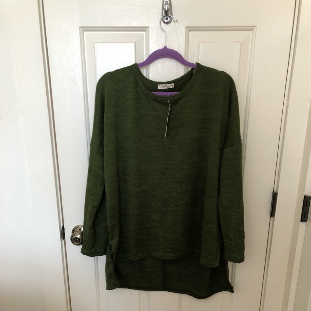 Prospect BLVD Green Hi-Lo Sweater